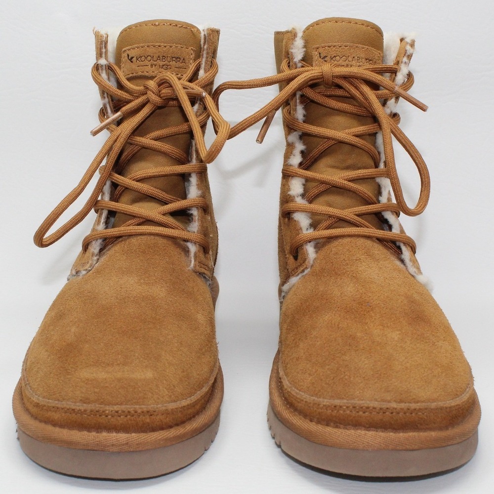 Womens Koolaburra by UGG Advay Tall Lace Up Winter Boots Chestnut Size 6 1133077